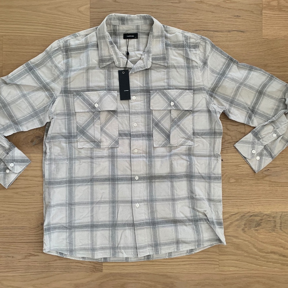 Zanerobe Work Cord LS Shirt LT Grey Sz: XL
